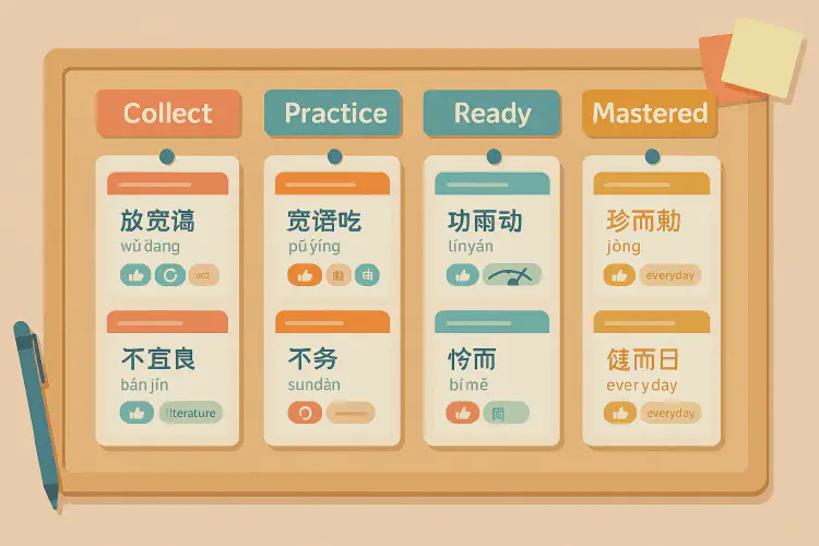 Developing personal chengyu vocabulary bank